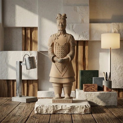 45CM General - CLAYARMY-Strategic Leadership Gaze: Close-up of the 45CM General's face, capturing a strategic leadership gaze and expressive facial features that define the figurine's character.