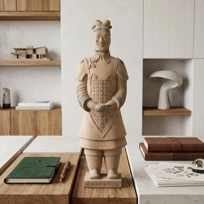45CM General - CLAYARMY-Strategic Leadership Gaze: Close-up of the 45CM General's face, capturing a strategic leadership gaze and expressive facial features that define the figurine's character.