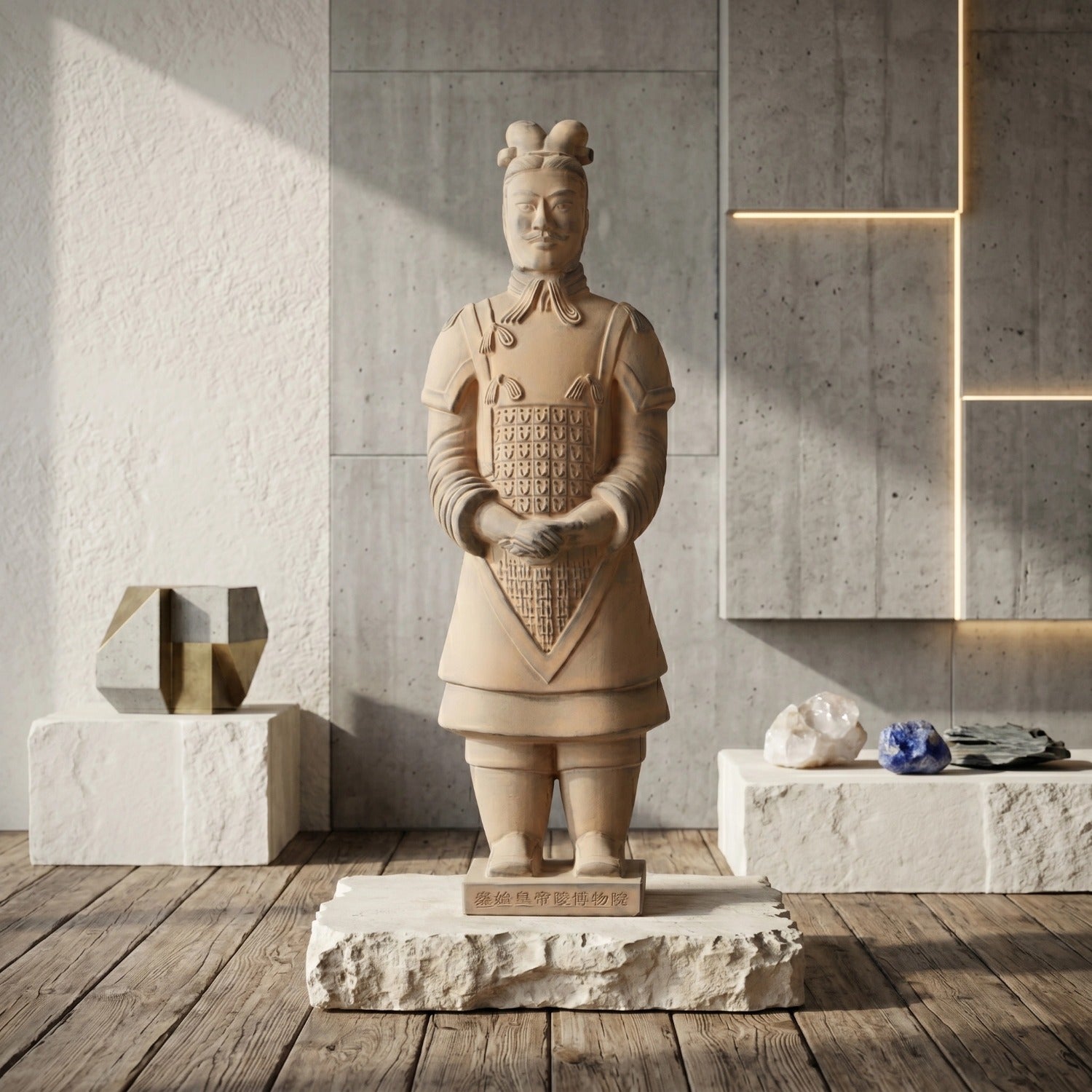 45CM General - CLAYARMY-Strategic Leadership Gaze: Close-up of the 45CM General's face, capturing a strategic leadership gaze and expressive facial features that define the figurine's character.