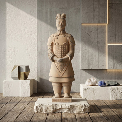 45CM General - CLAYARMY-Strategic Leadership Gaze: Close-up of the 45CM General's face, capturing a strategic leadership gaze and expressive facial features that define the figurine's character.