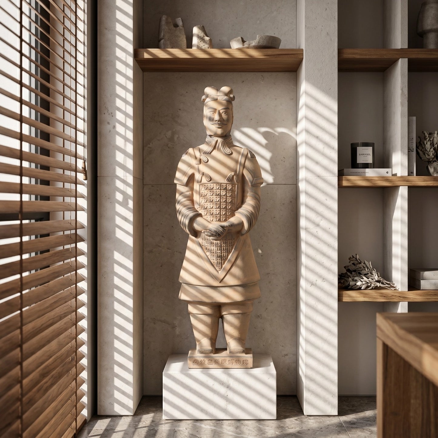 45CM General - CLAYARMY-Strategic Leadership Gaze: Close-up of the 45CM General's face, capturing a strategic leadership gaze and expressive facial features that define the figurine's character.