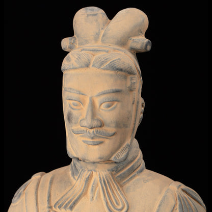 45CM General - CLAYARMY-Focused Leadership: Close-up of the 45CM General's face, showcasing focused sculpting that communicates the wisdom and determination of a seasoned leader.