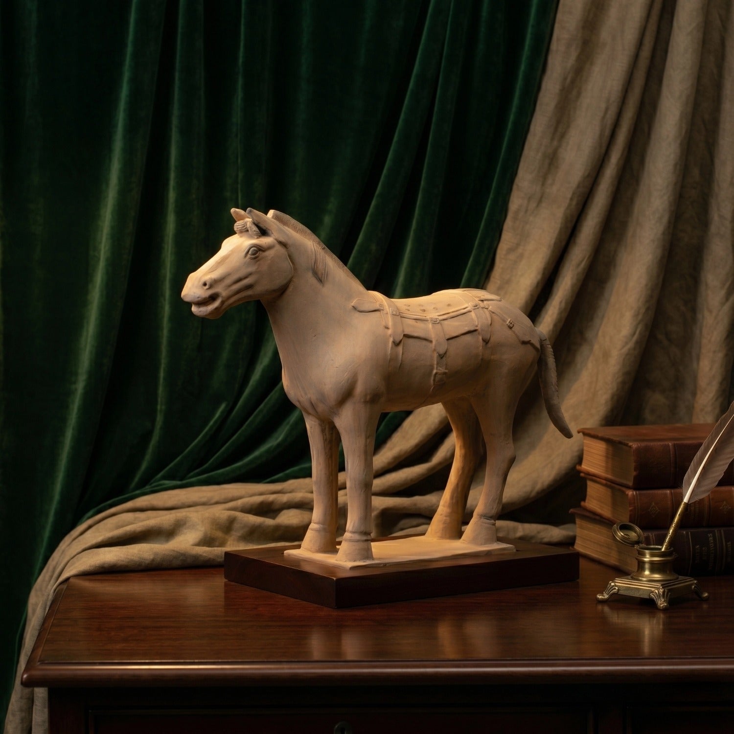 45CM Horse - CLAYARMY -Detailed close-up showcasing the expressive features and intricate detailing of our 45CM Clayarmy Terracotta Horse.
