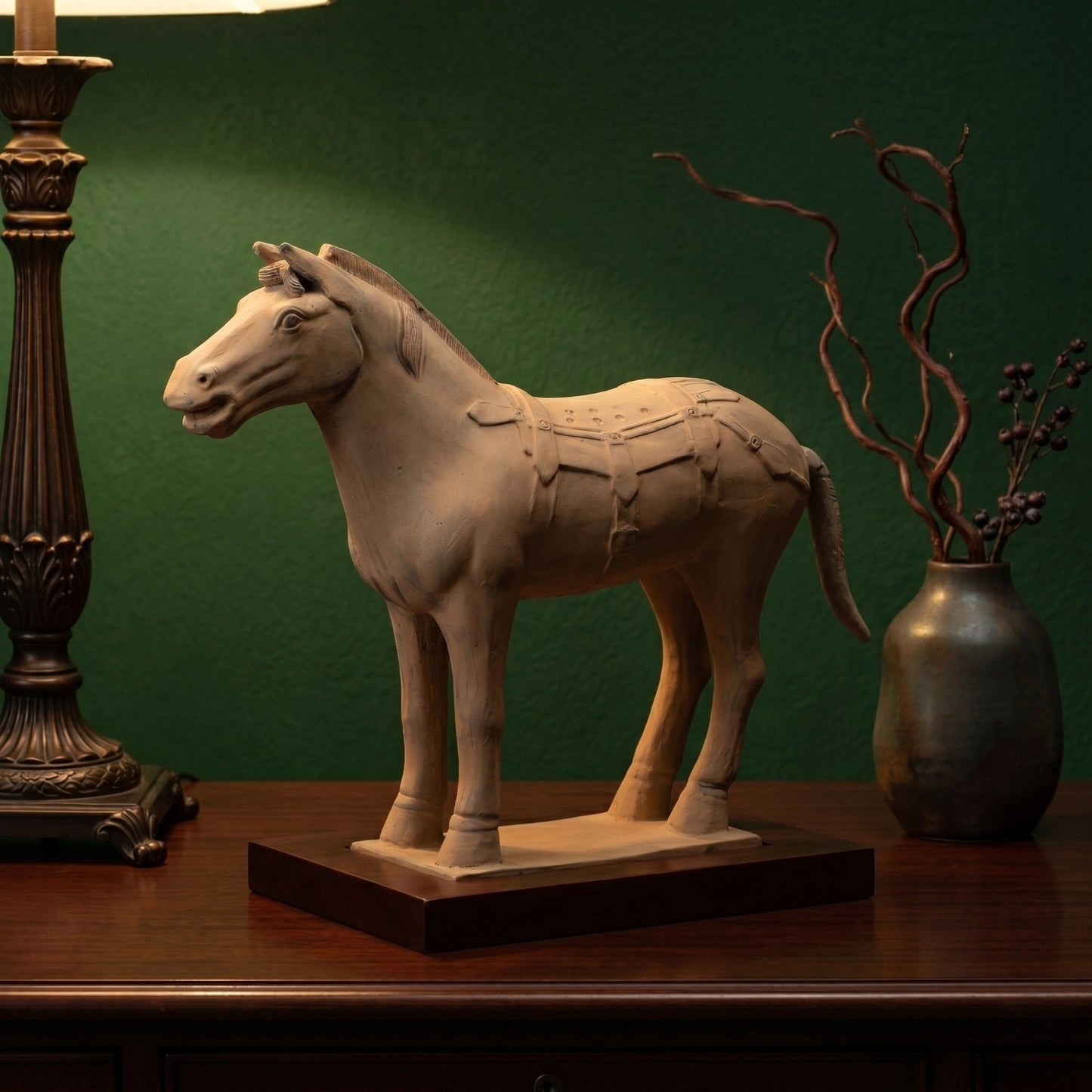 45CM Horse - CLAYARMY -Detailed close-up showcasing the expressive features and intricate detailing of our 45CM Clayarmy Terracotta Horse.