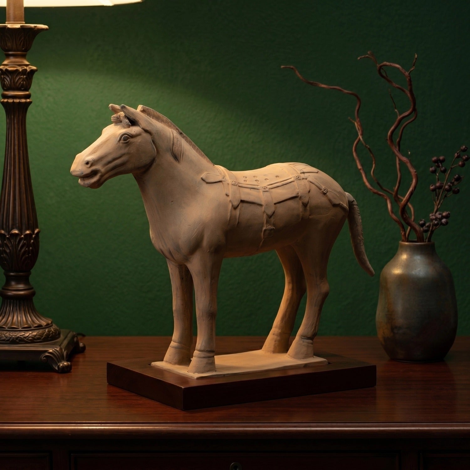 45CM Horse - CLAYARMY -Detailed close-up showcasing the expressive features and intricate detailing of our 45CM Clayarmy Terracotta Horse.