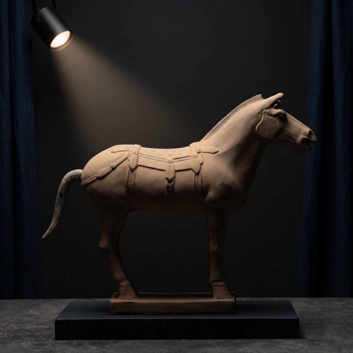 45CM Horse - CLAYARMY -Detailed close-up showcasing the expressive features and intricate detailing of our 45CM Clayarmy Terracotta Horse.