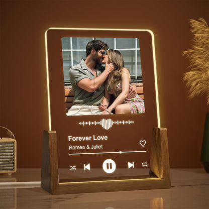 Veilleuse photo musicale personnalisée - Lampe LED style Spotify pour tous vos souvenirs