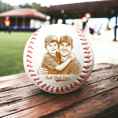 Father's Day Gift – Personalized Double-Sided Printed Baseball with Clear Display Box