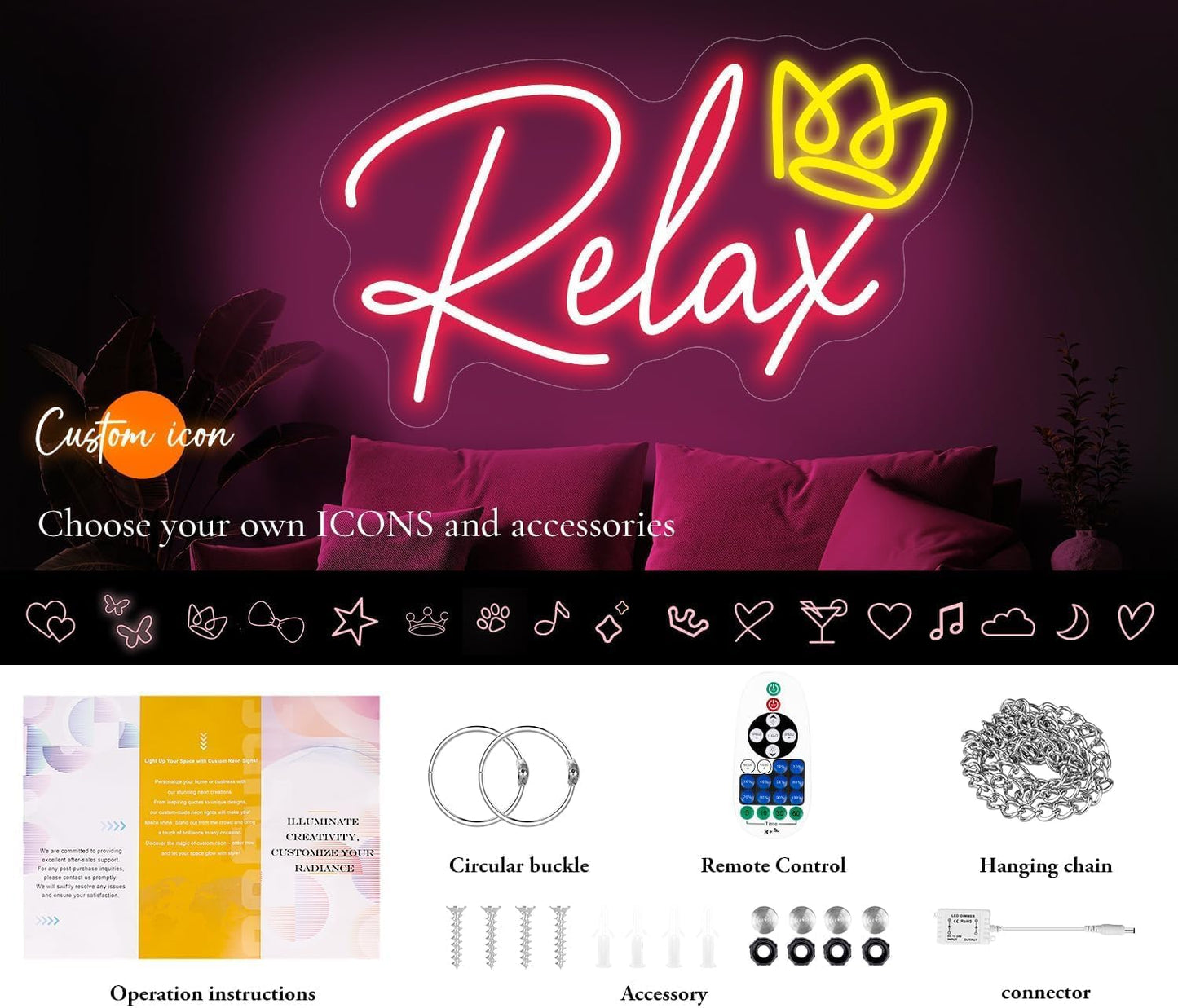 Custom 1-Line LED Neon Sign - Personalized Single Row Statement Wall Light