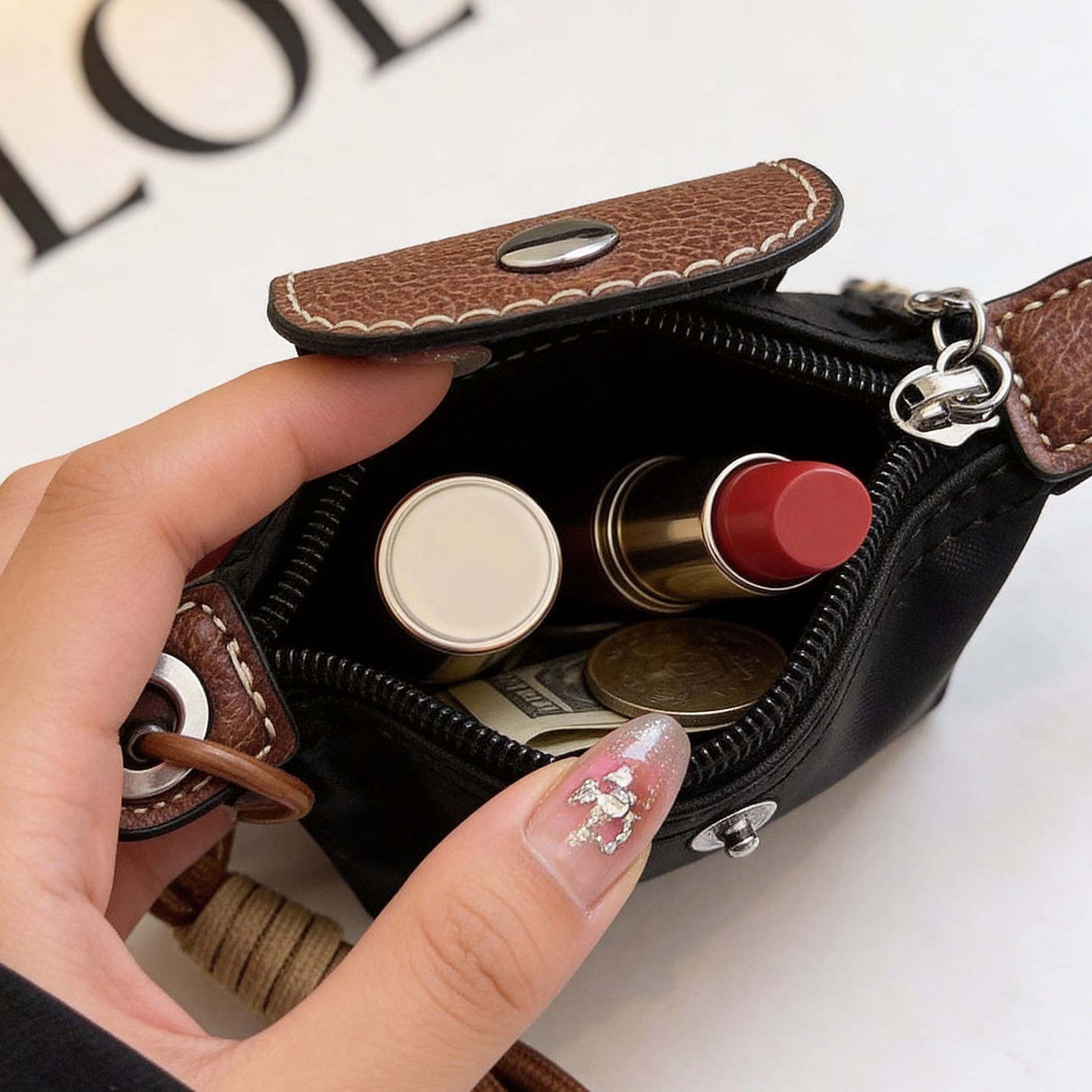 Custom Name Mini Coin Purse - Personalized Small Pouch with Adjustable Strap