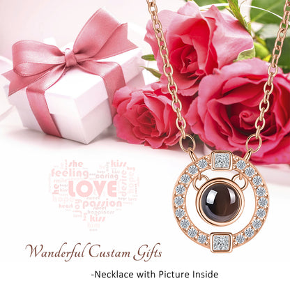 Sparkling Crystal Photo Locket - Personalized Keepsake Jewelry with Custom Picture