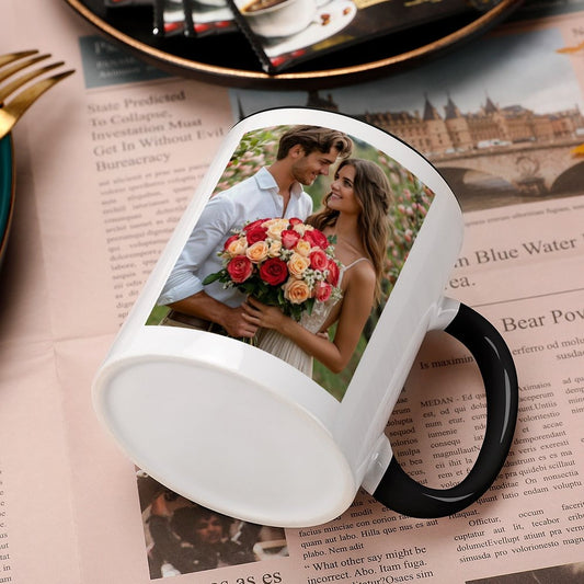 Custom Photo Mug with C-Handle - Personalized Ceramic Coffee Cup Gift