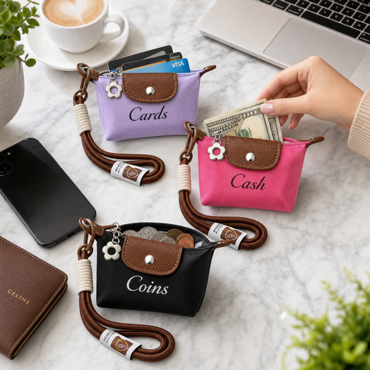 Gifts for Every Girl - Personalized Small Pouch with Adjustable Strap of 3-Pack -- Time Limited Extra 15% Discount in cart