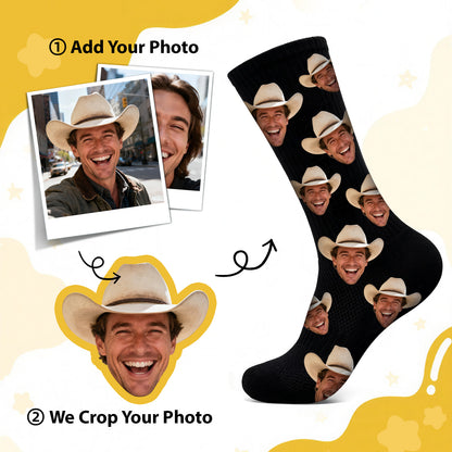 Custom Photo Christmas Stocking - Festive Socks with Family Faces Holiday Decor