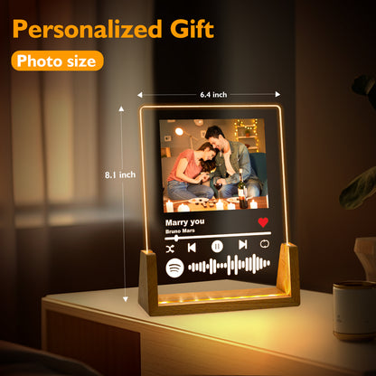 Spotify Style LED Night Light with 7 Switchable Colors & Custom Photo