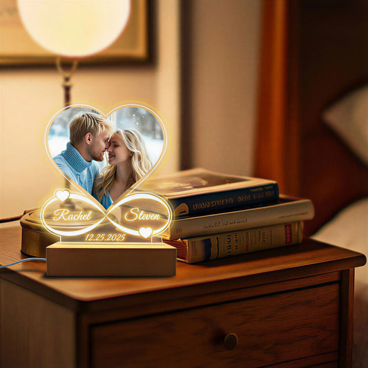 Lampada Fotografica Cuore Infinito Personalizzata: Regalo per Anniversario