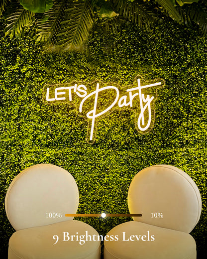 Let's Party LED-Neonreklame – Leuchtende Wandleuchte für Heimpartys und Feiern