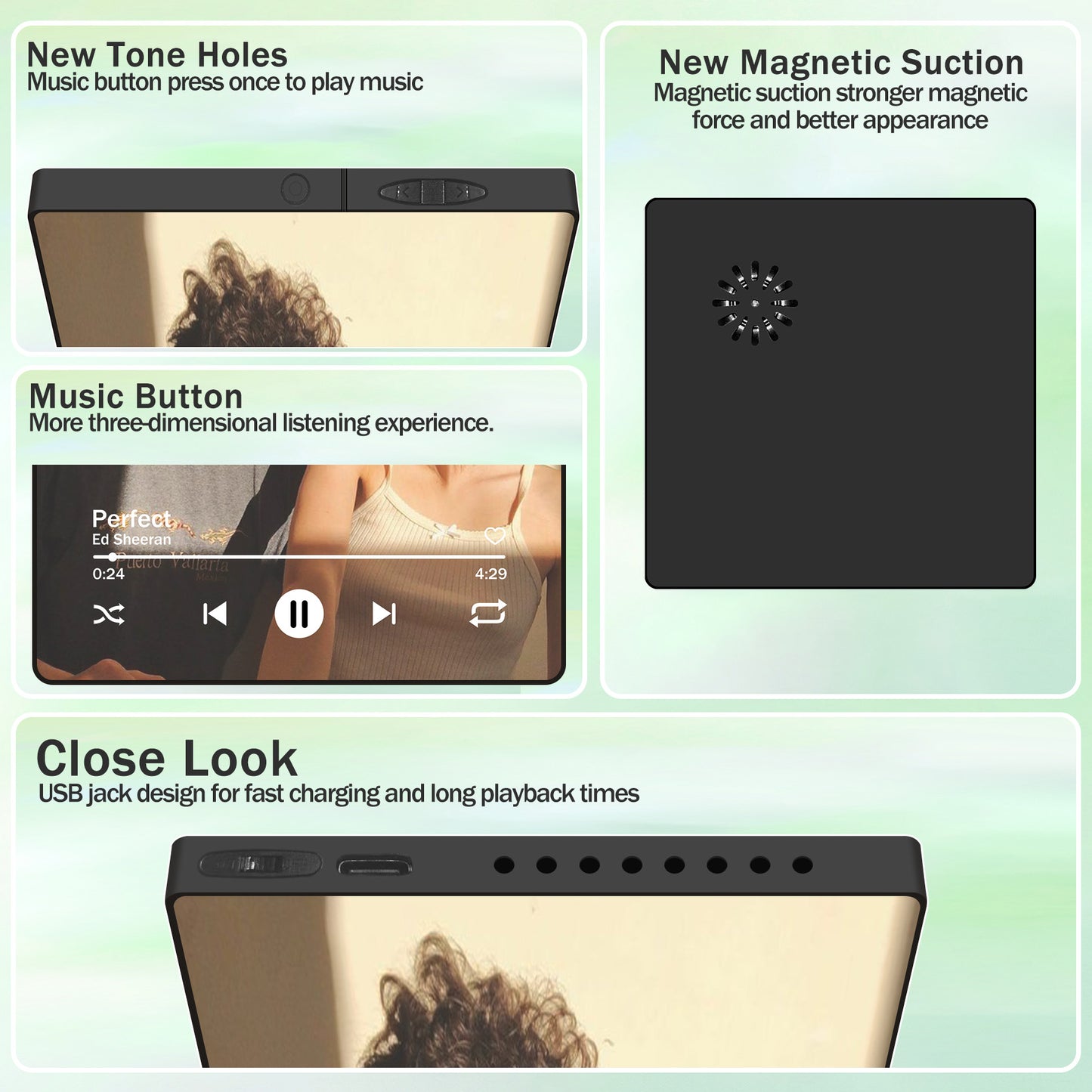 Square Photo Music Fridge Magnet - Full-Screen Photo & Song Player