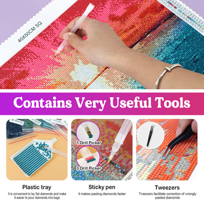 Impression d'art personnalisée en résine diamantée - Toile décorative personnalisée