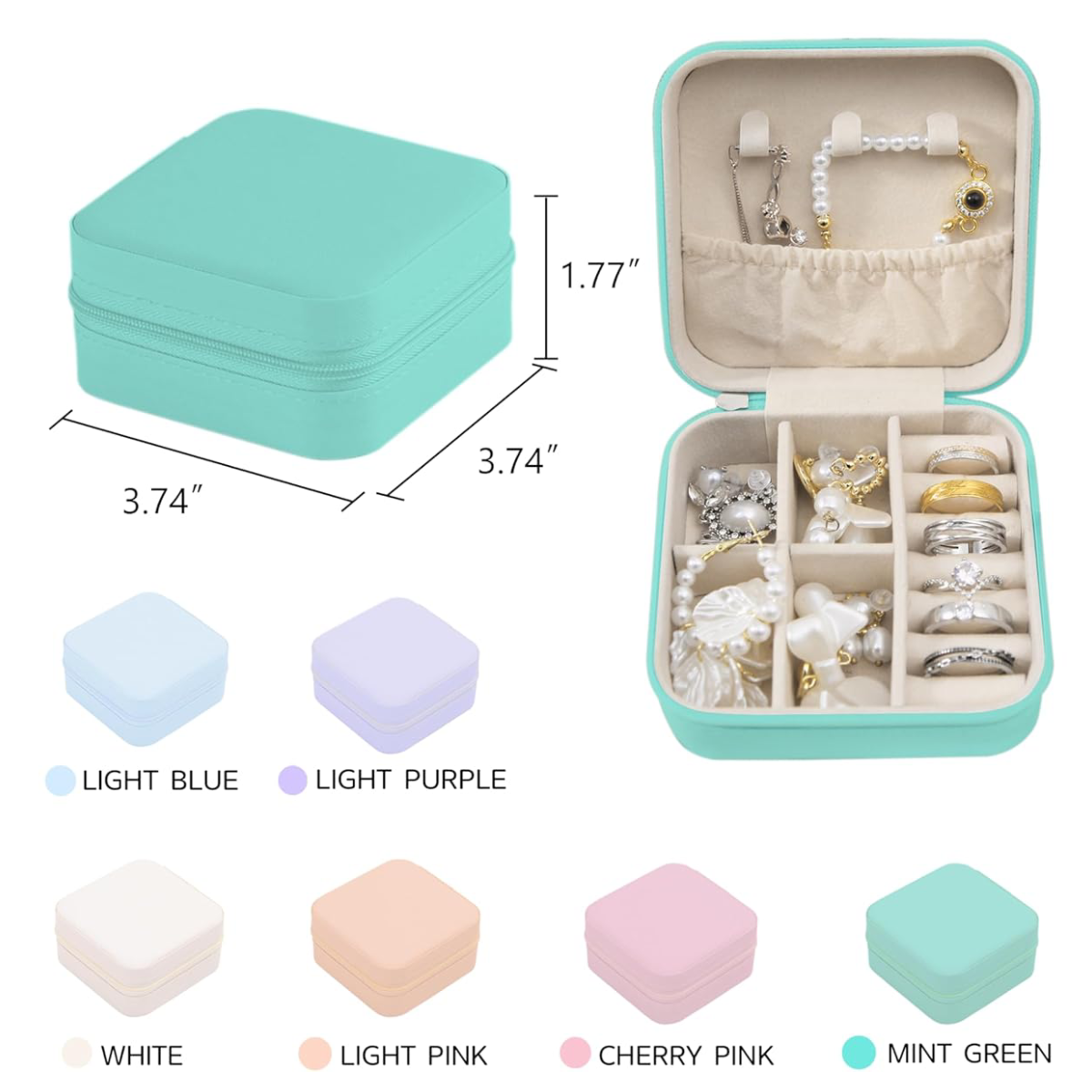 Personalisierte Schmuckschatulle – Individueller Name &amp; farbenfrohes Blumenbouquet-Motiv, inklusive Spiegel