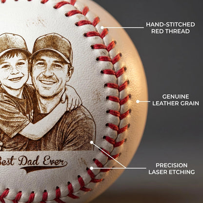 Father's Day Gift – Personalized Double-Sided Printed Baseball with Clear Display Box