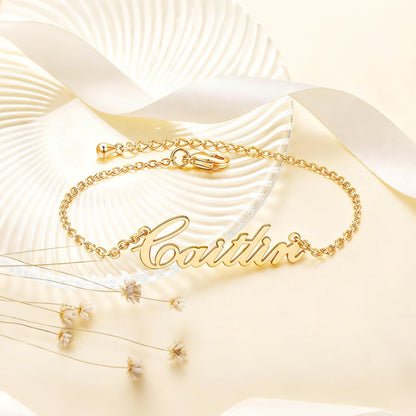 Personalized Name Bracelet - Custom Engraved Dainty Chain