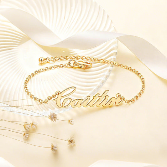 Personalized Name Bracelet - Custom Engraved Dainty Chain