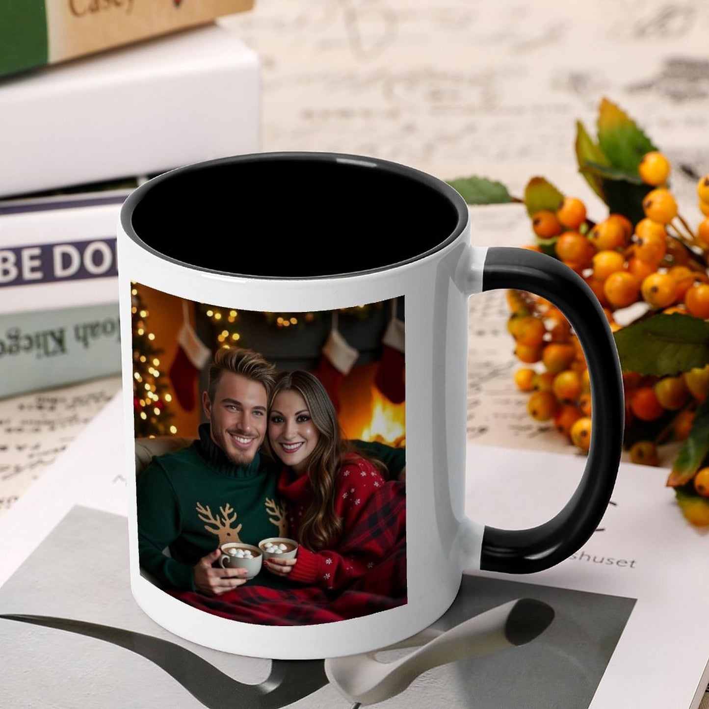 Custom Photo Mug with C-Handle - Personalized Ceramic Coffee Cup Gift