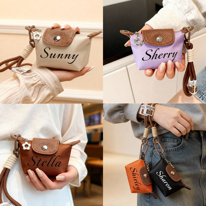 Custom Name Mini Coin Purse - Personalized Small Pouch with Adjustable Strap