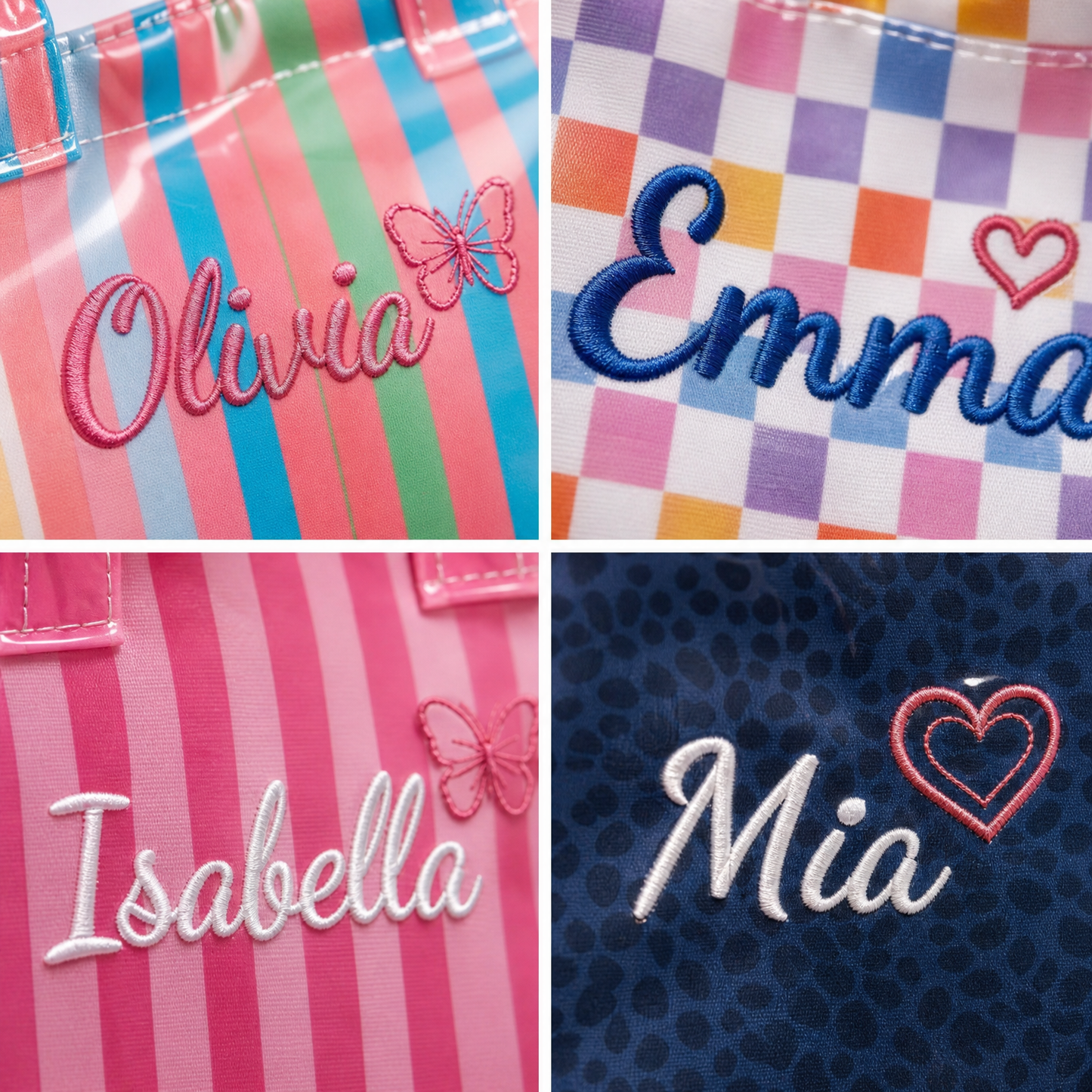 Personalized Waterproof Tote Bag - Custom Embroidered Name