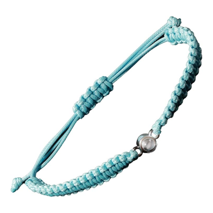 Individuelles Fotoarmband mit Projektionsstein – Personalisierter Erinnerungsschmuck aus Wachsseil