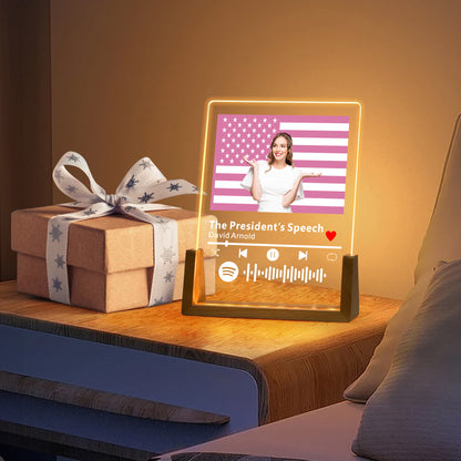 Fourth of July Night Light - Patriotic LED with Custom Photo Star-Spangled Edition