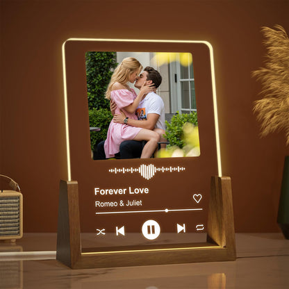 Veilleuse photo musicale personnalisée - Lampe LED style Spotify pour tous vos souvenirs