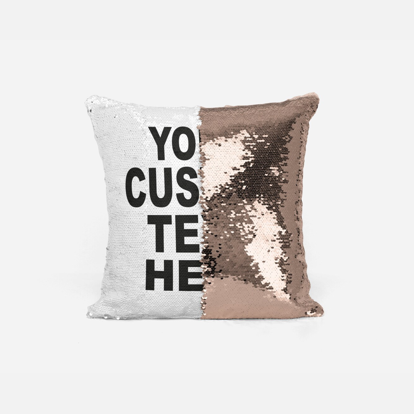 Custom Photo Glitter Pillow - Text & Picture Magic Glimmer Pillow