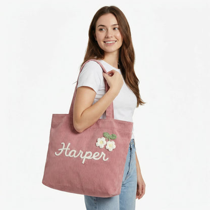 Everyday Custom Tote: 3D Embroidered Name