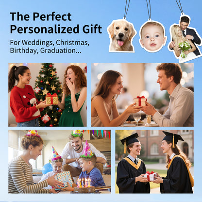 Custom Shape Photo Air Freshener - Personalized Die-Cut Silhouette Scented Ornament