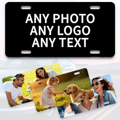 Custom License Plate - Upload Any Photo, Logo & Text Metal Auto Tag