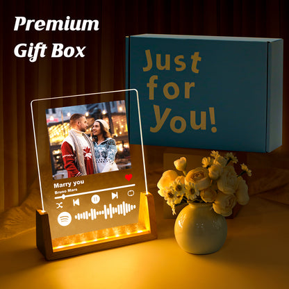 Spotify Style LED Night Light with 7 Switchable Colors & Custom Photo