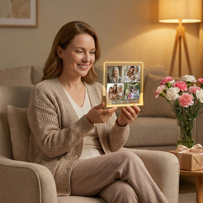 Personalized Mother's Day Photo LED Lamp - Custom 1-5 Picture Gift
