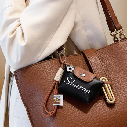 Custom Name Mini Coin Purse - Personalized Small Pouch with Adjustable Strap