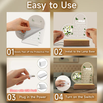 Veilleuse en forme de cœur personnalisée - Message hommage gravé au laser