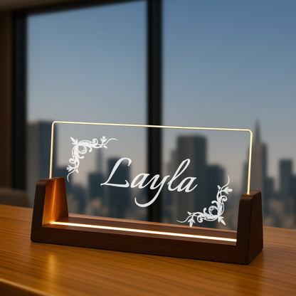Panneau de table lumineux LED personnalisé - Décoration de bureau lumineuse personnalisée