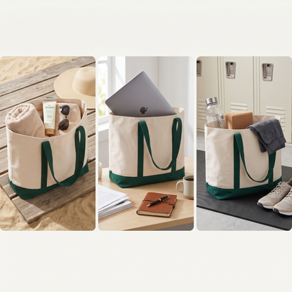 Personalisierte Canvas-Tasche Set – Individuell Bestickte "Mama & Ich" Taschen