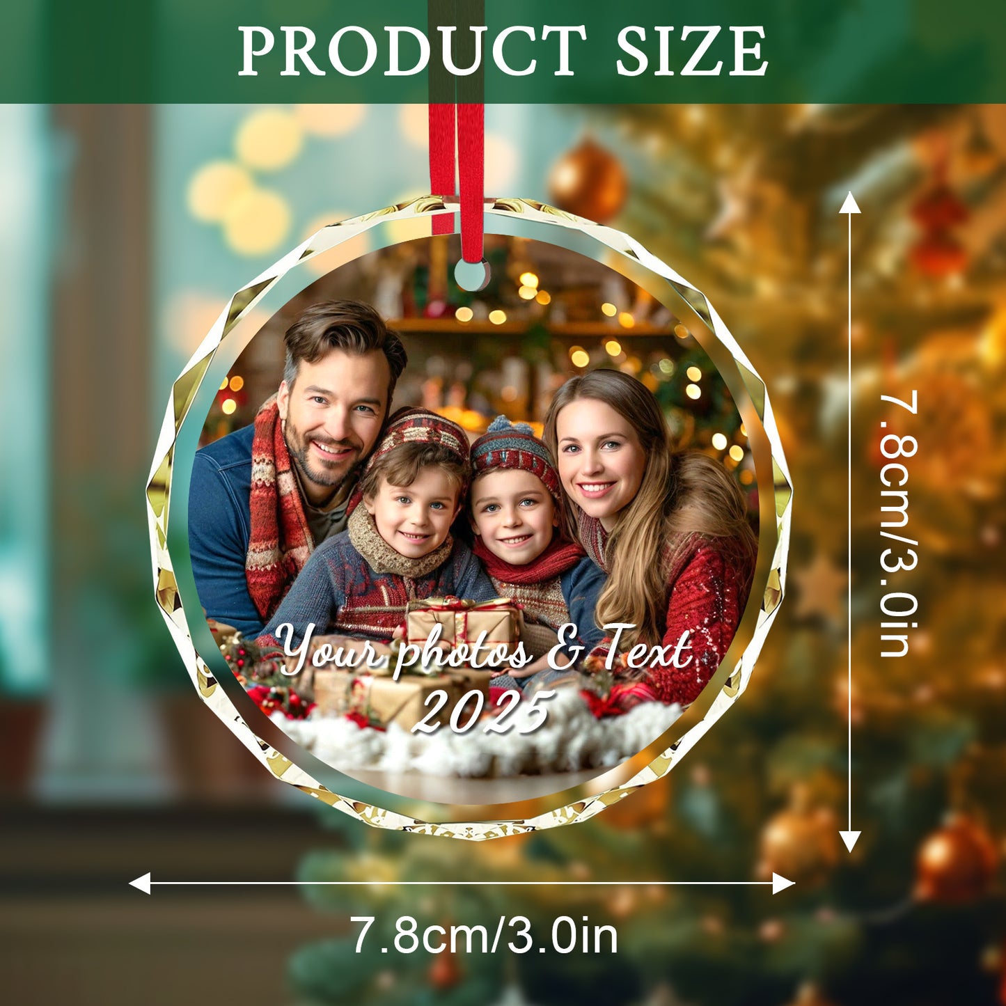 Custom Glass Photo Ornament - Personalized Your Memories