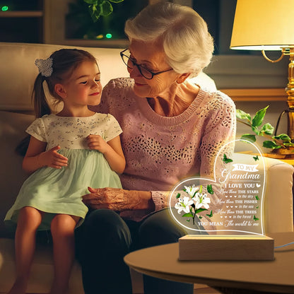 Veilleuse en forme de cœur personnalisée - Message hommage gravé au laser