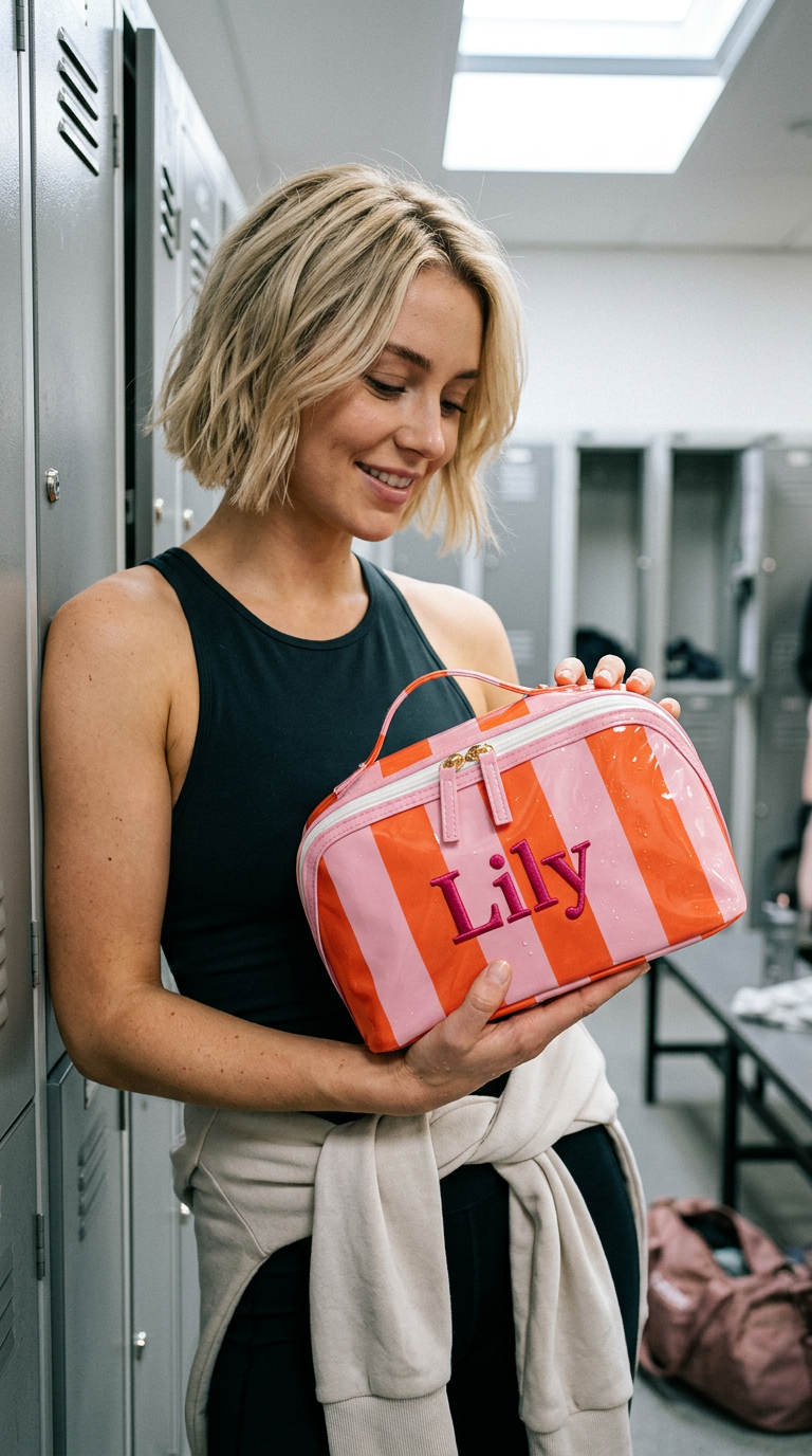 Custom Name Embroidered Waterproof Makeup Bag