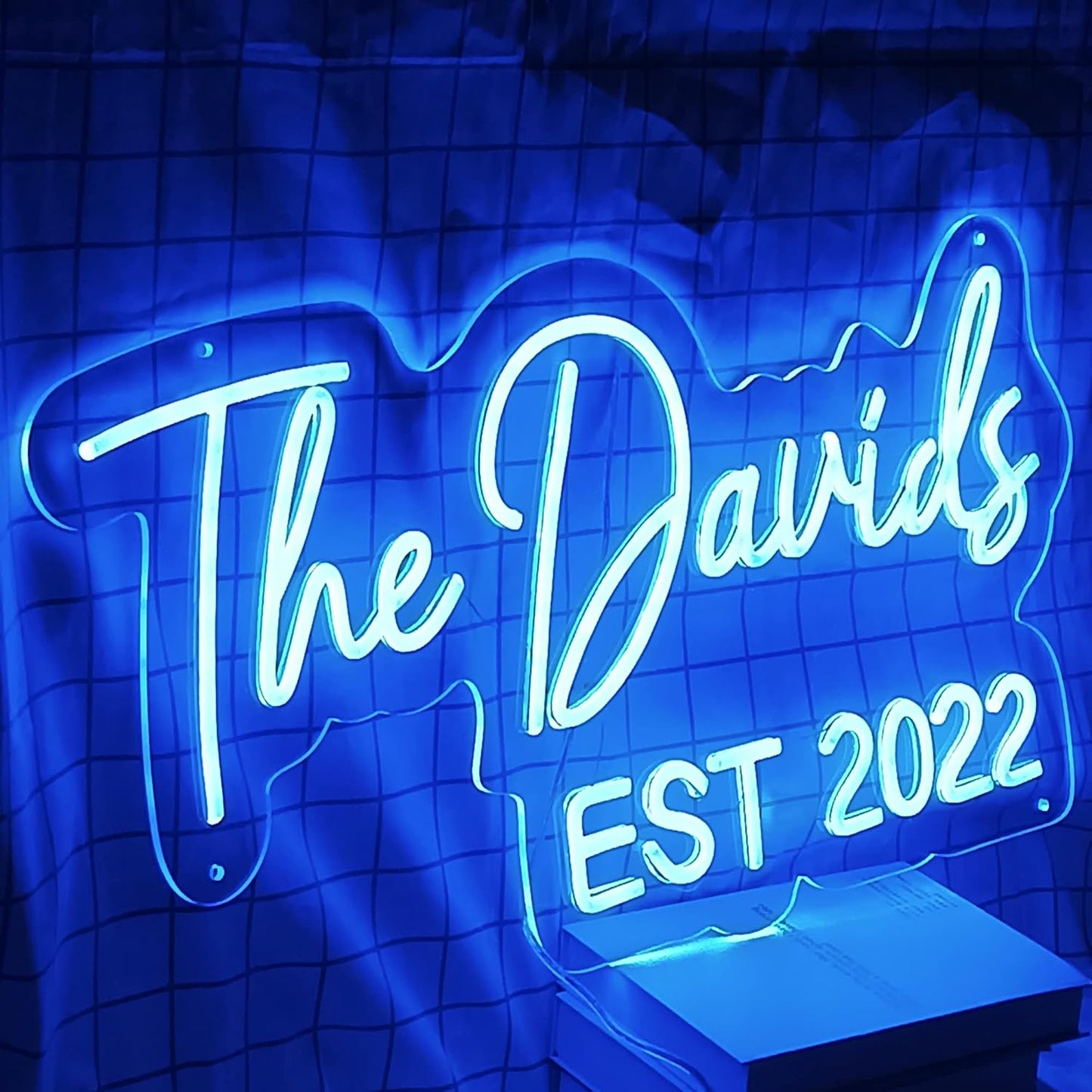 Enseigne lumineuse LED personnalisée à 2 lignes - Enseigne murale néon duo personnalisée