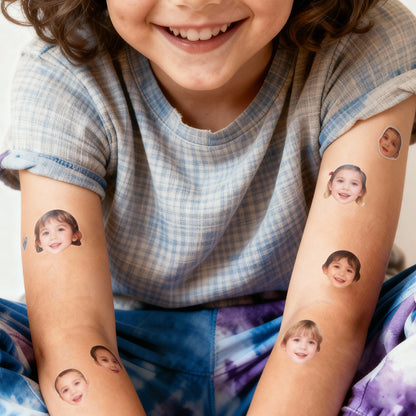 Custom Temporary Tattoos 12 Pack - Upload Your Face Photo Personal Set