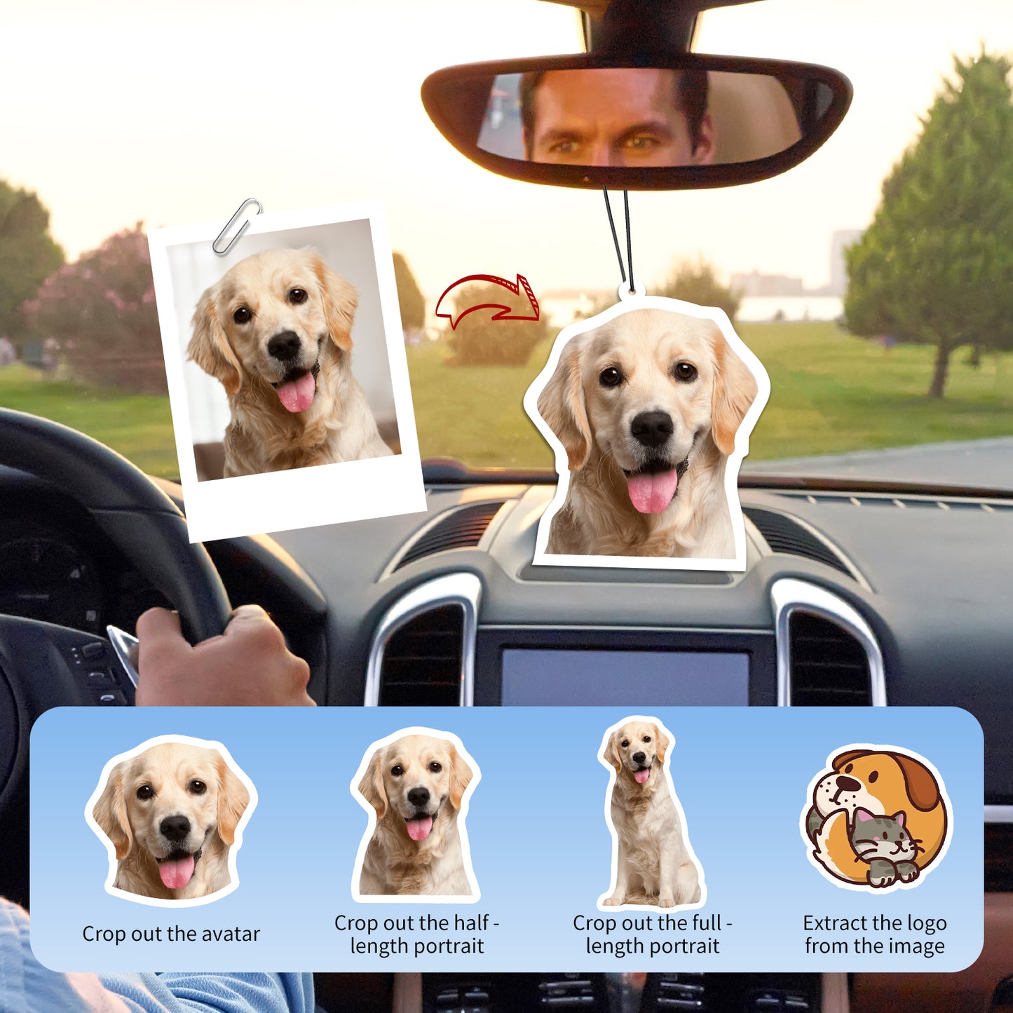 Custom Shape Photo Air Freshener - Personalized Die-Cut Silhouette Scented Ornament