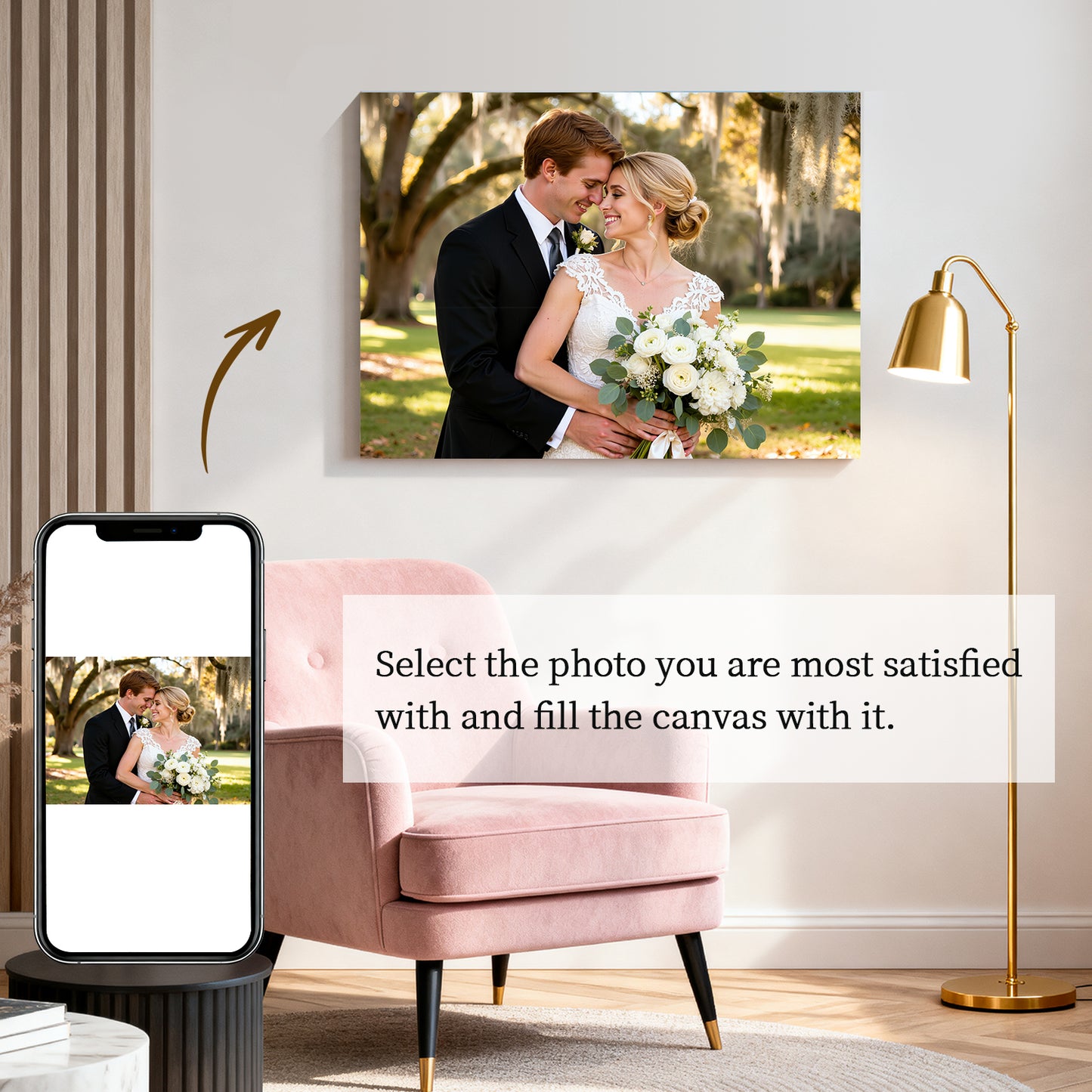 Impression sur toile horizontale personnalisée - Photo personnalisée transformée en œuvre d'art murale